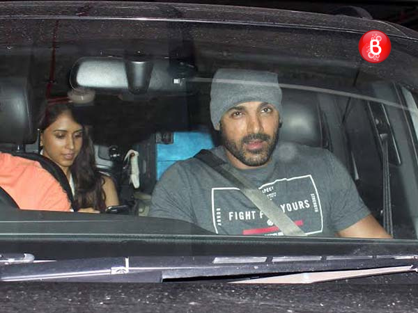 John Abraham & Priya Runchal snapped at the airport